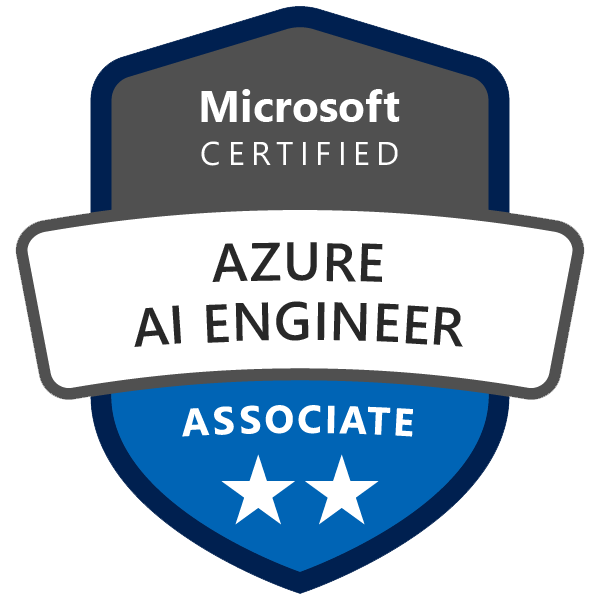 Microsoft Certified: Azure AI Engineer Associate certification badge