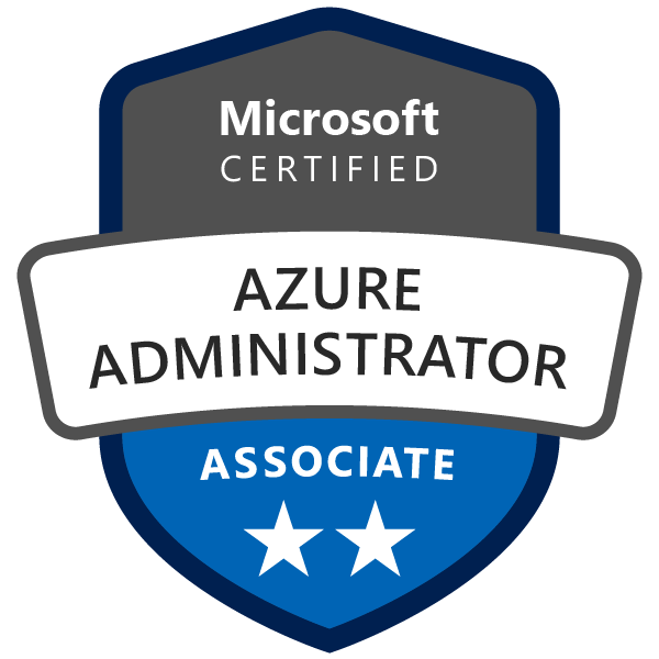 Microsoft Certified: Azure Administrator Associate certification badge