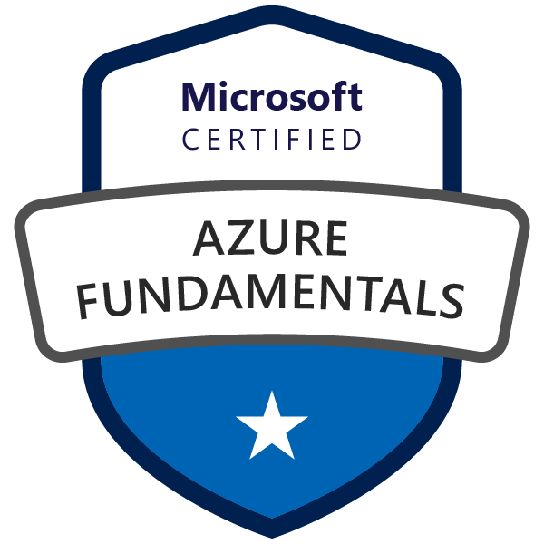Microsoft Certified: Azure Fundamentals certification badge