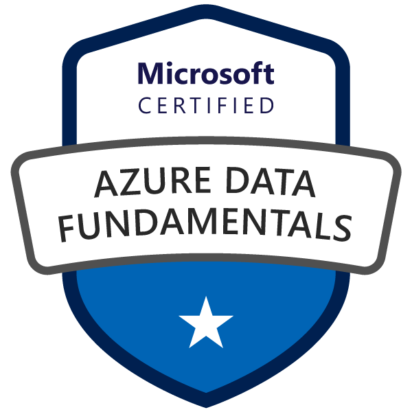 Microsoft Certified: Azure Data Fundamentals certification badge