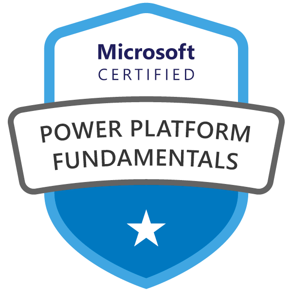 Microsoft Certified: Power Platform Fundamentals certification badge